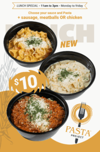 Three types of pasta promo